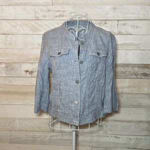 Loft Light Blue lightweight button down jacket